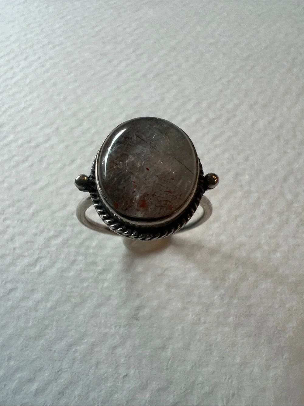 Sterling Silver Gray Rutilated Quartz Ring